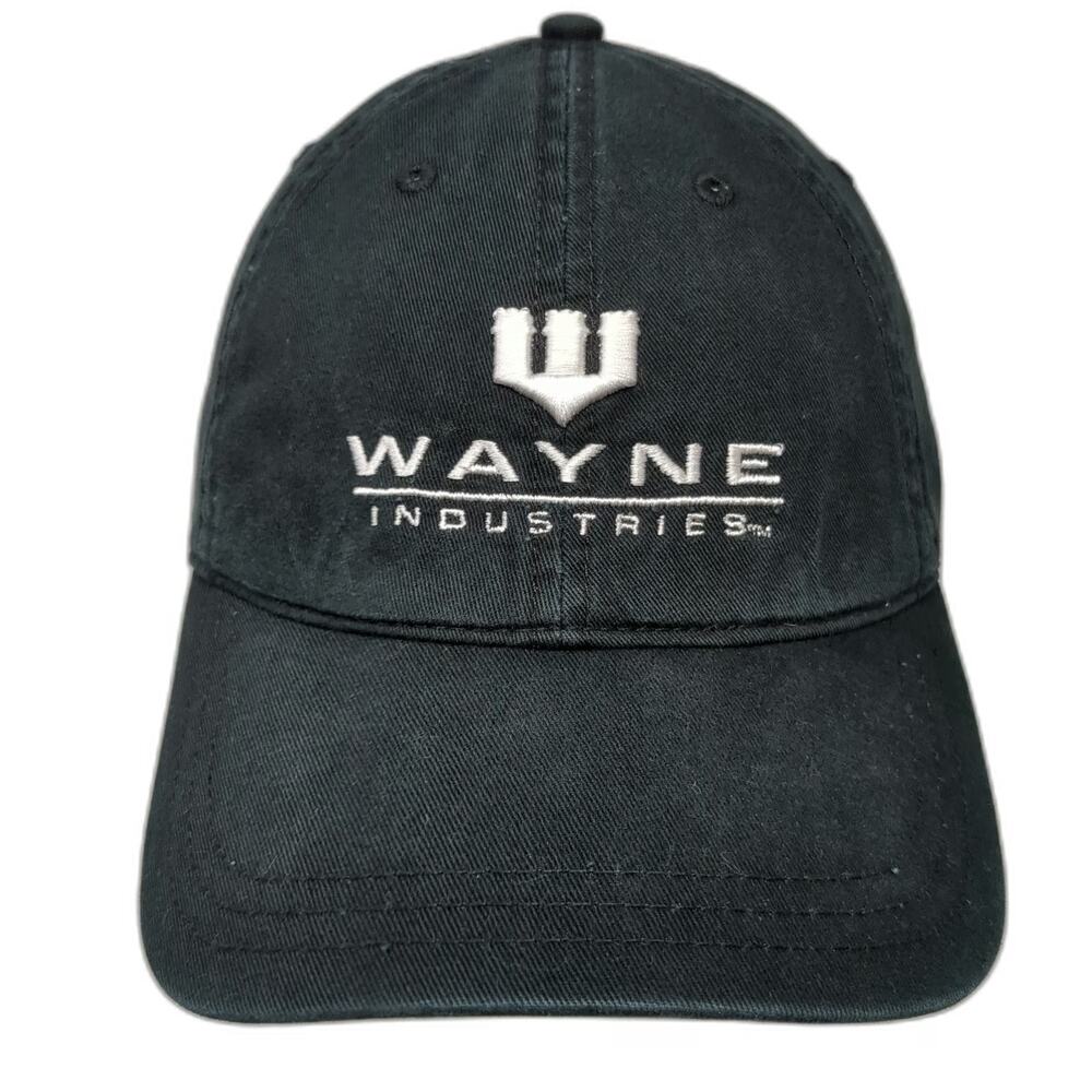 Six Flags Baseball Cap Black One Size Wayne Industries Batman DC Comics Hat